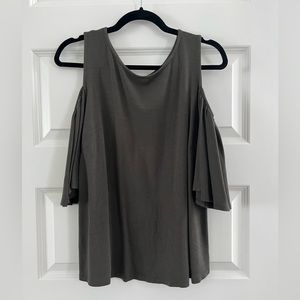 Olive Green Cold Shoulder Top
